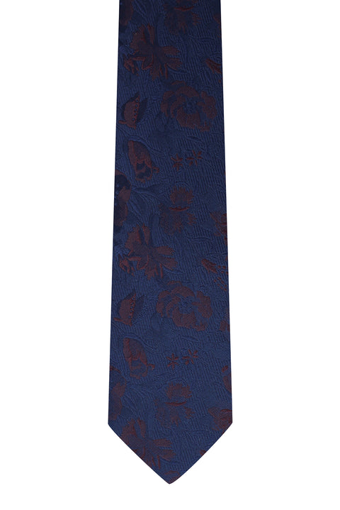 Dark Navy Floral Pattern Tie