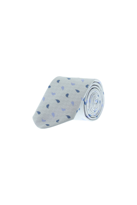 Medium Grey Paisley Patterned Tie