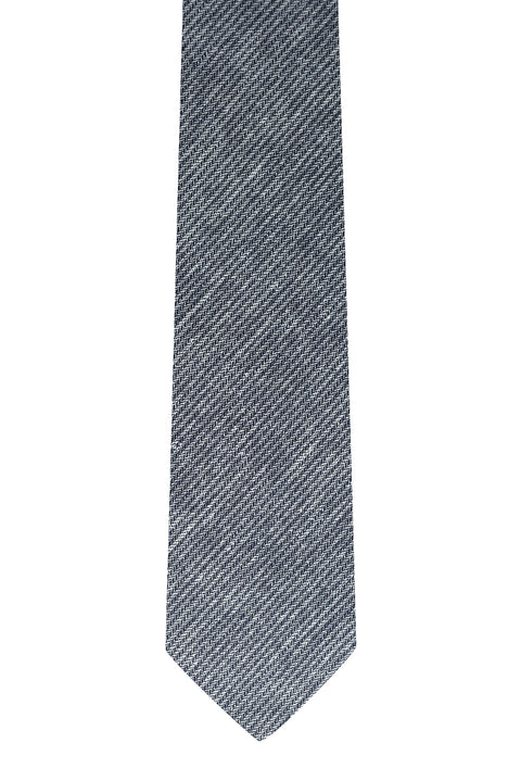 Medium Navy Armure Patterned Tie