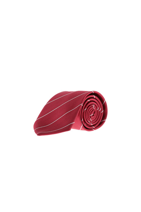 Dark Red Striped Tie