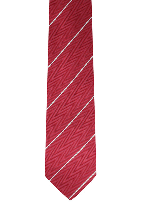 Dark Red Striped Tie