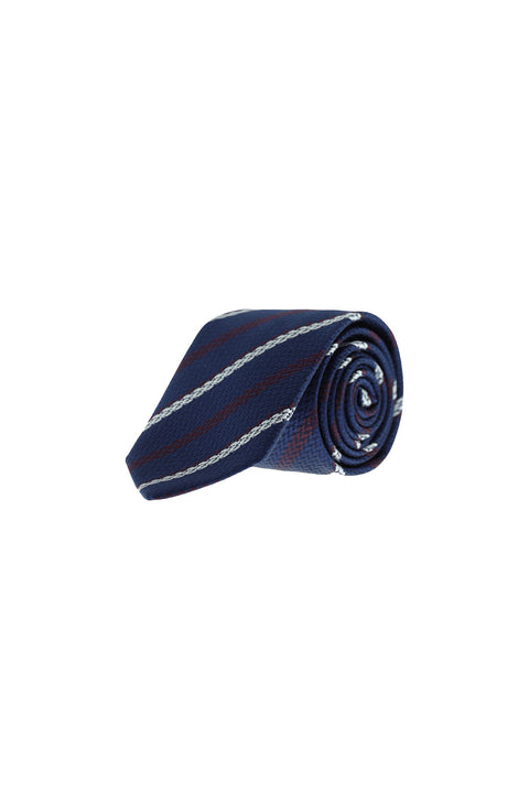 Black and Navy Striped Tie