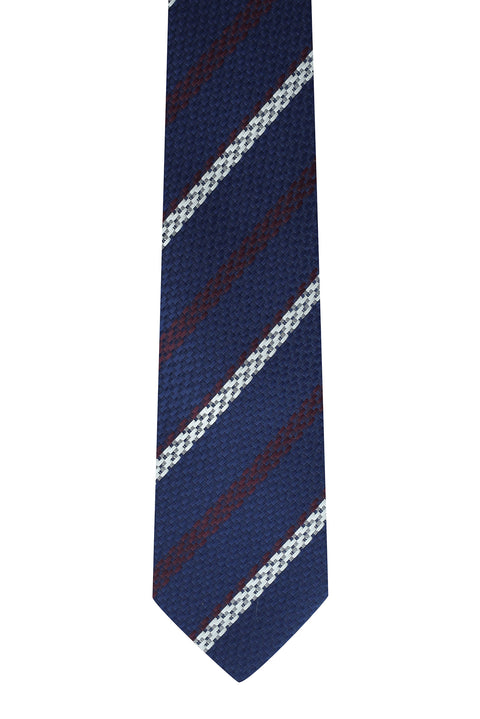 Black and Navy Striped Tie