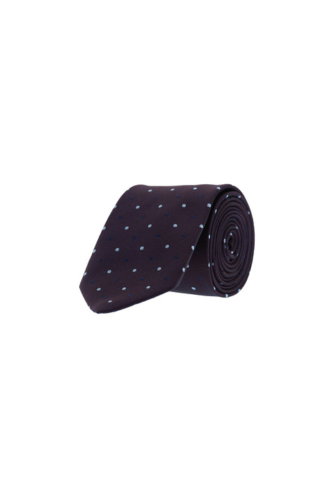 Dark Burgundy Polka Dot Tie
