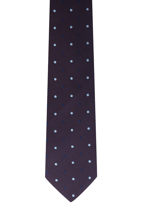 Dark Burgundy Polka Dot Tie