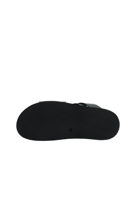 Black Leather Slippers