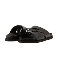 Medium Brown Leather Slippers