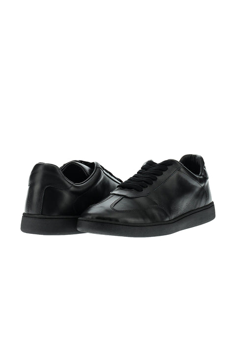 Black Leather Sneaker Shoes