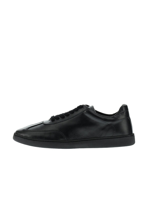 Black Leather Sneaker Shoes