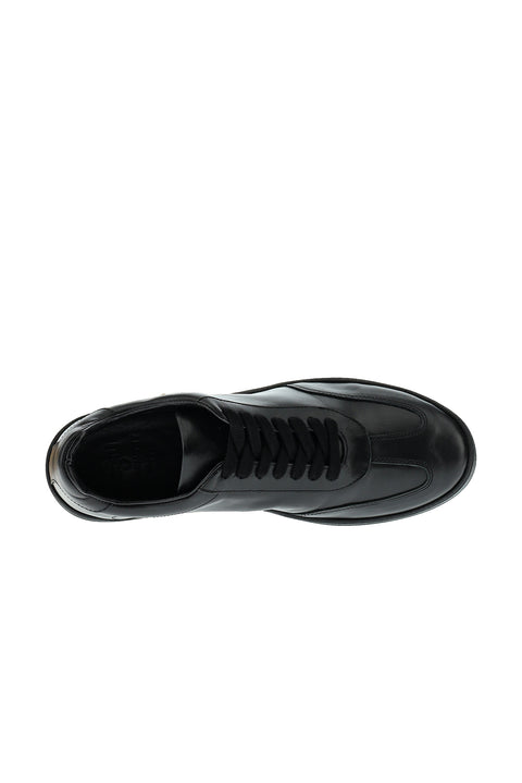 Black Leather Sneaker Shoes