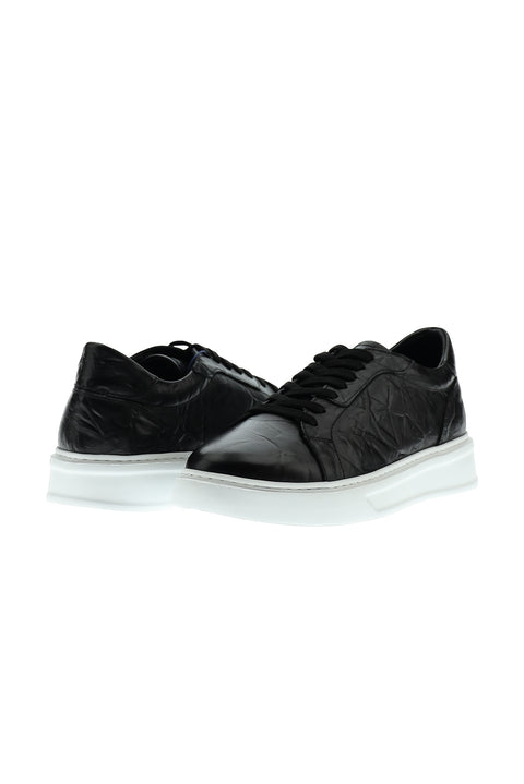 Siyah Sneaker Deri Ayakkabı