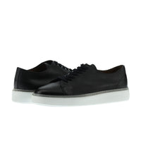 Black Leather Sneaker Shoes
