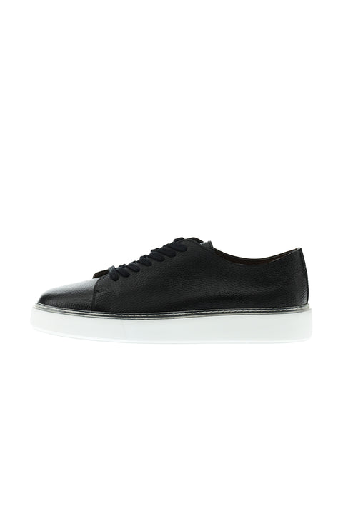 Black Leather Sneaker Shoes