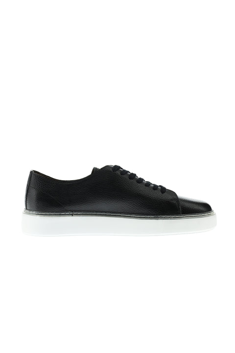 Black Leather Sneaker Shoes