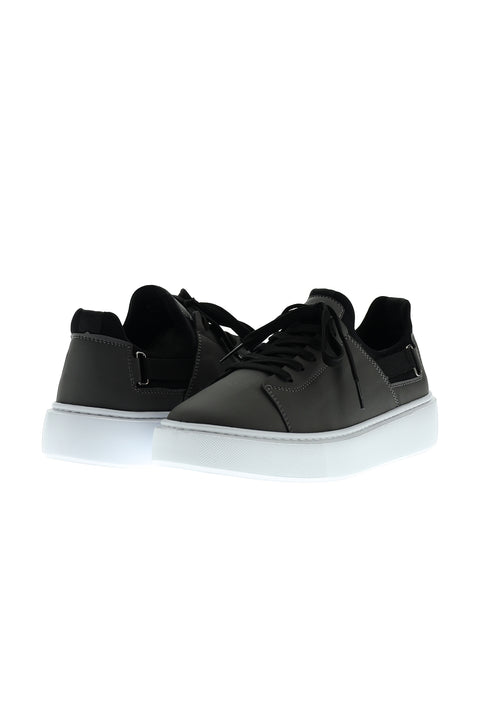 Medium Grey Techno-Line Leather Sneaker Shoes