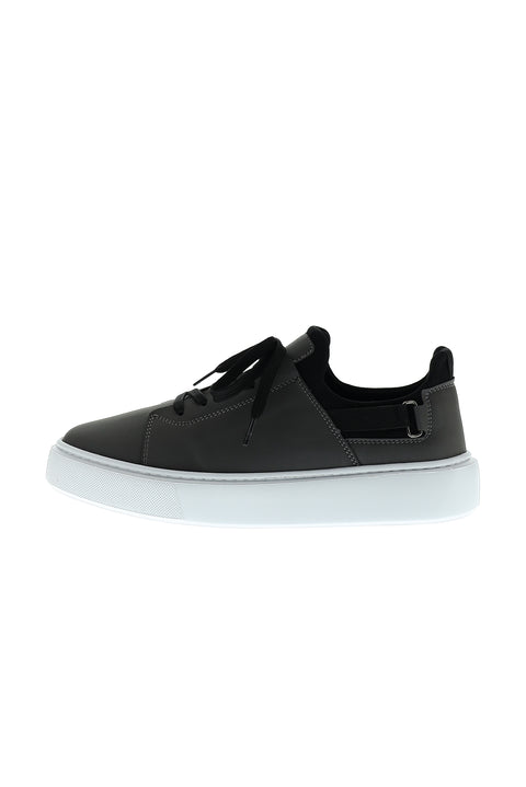 Medium Grey Techno-Line Leather Sneaker Shoes