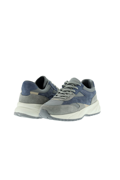 Medium Grey Suede Leather Casual Breathable Sports Shoe Sneaker