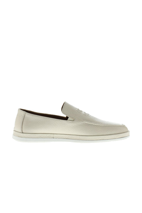 Medium Beige Casual Leather Loafer Shoes