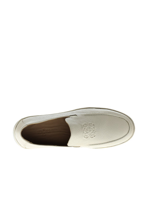 Medium Beige Casual Leather Loafer Shoes