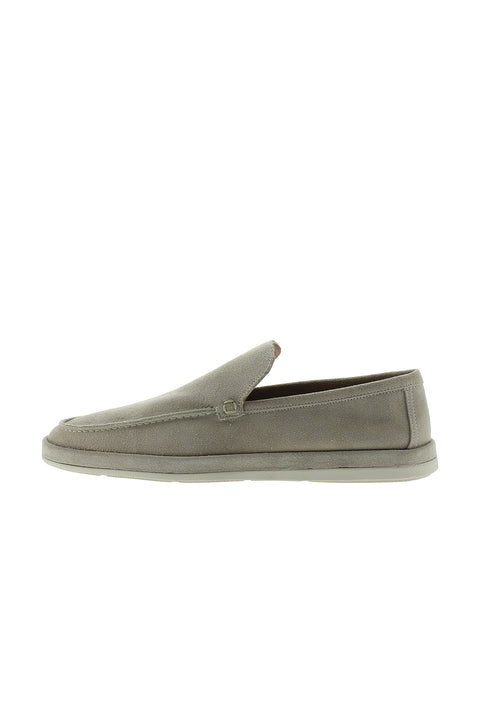 Orta Gri Süet Casual Loafer Deri Ayakkabı