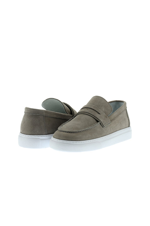Medium Grey Casual Nubuck Leather Shoes