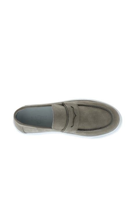 Medium Grey Casual Nubuck Leather Shoes