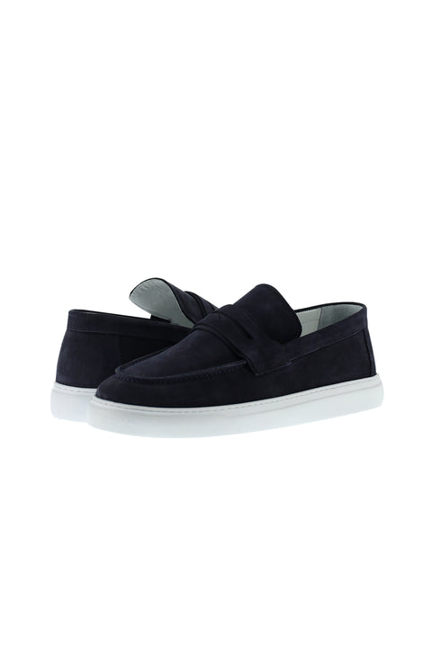 Dark Navy Casual Nubuck Leather Shoes