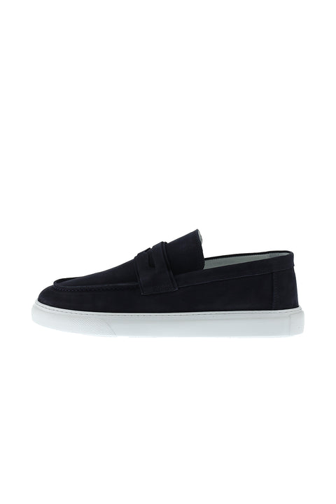Dark Navy Casual Nubuck Leather Shoes