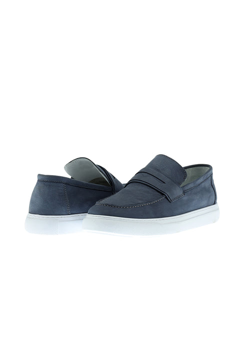 Blue Casual Nubuck Leather Shoes