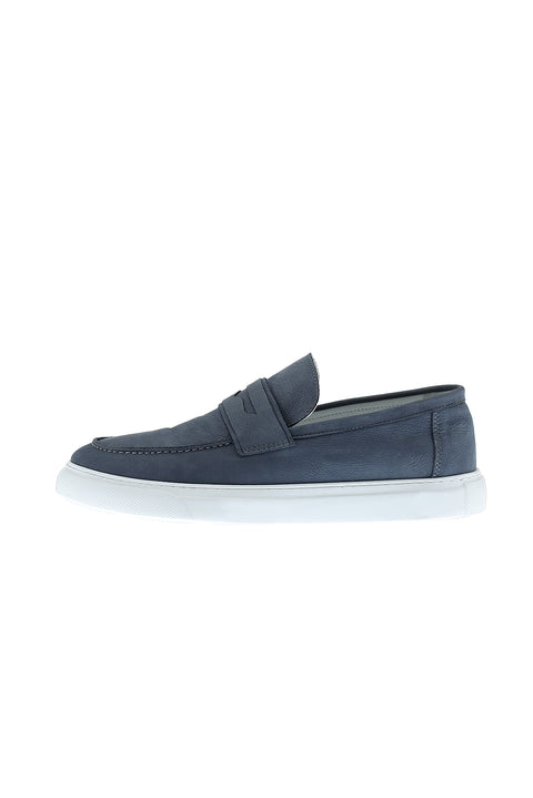 Blue Casual Nubuck Leather Shoes