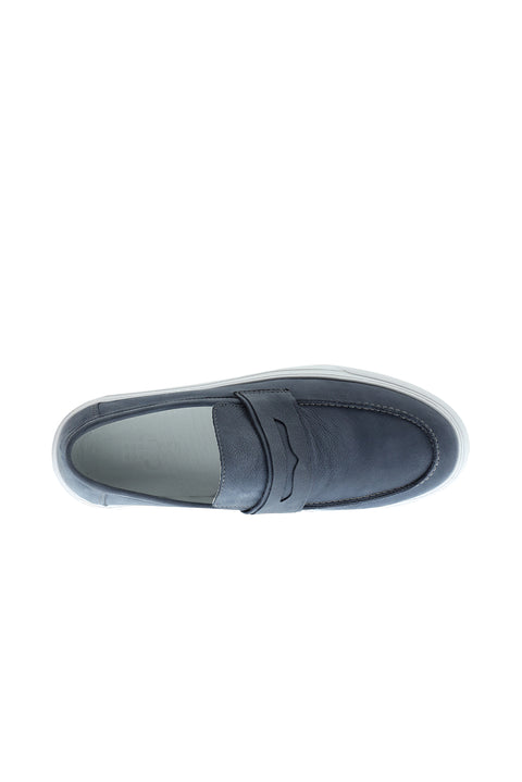 Blue Casual Nubuck Leather Shoes