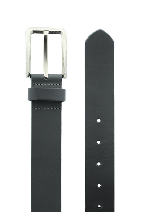 Medium Grey Classic Leather Belt