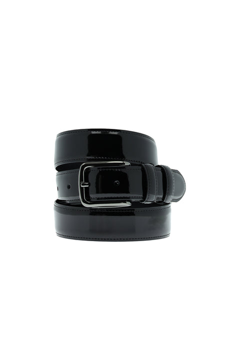 Black Classic Patent Leather Belt