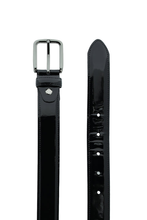 Black Classic Patent Leather Belt