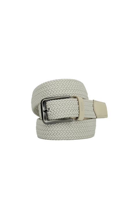 Medium Beige Patterned Lycra Stretch Sports Knit Belt