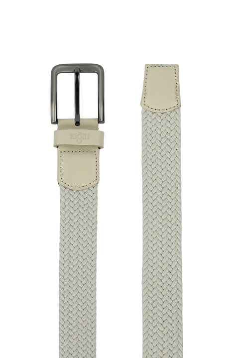 Medium Beige Patterned Lycra Stretch Sports Knit Belt