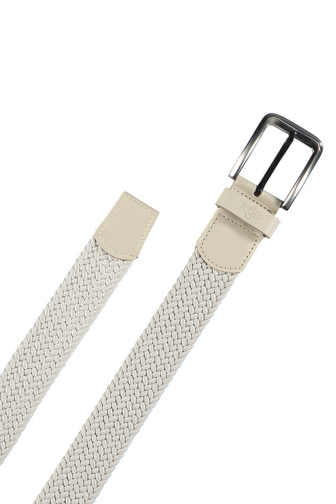 Medium Beige Patterned Lycra Stretch Sports Knit Belt