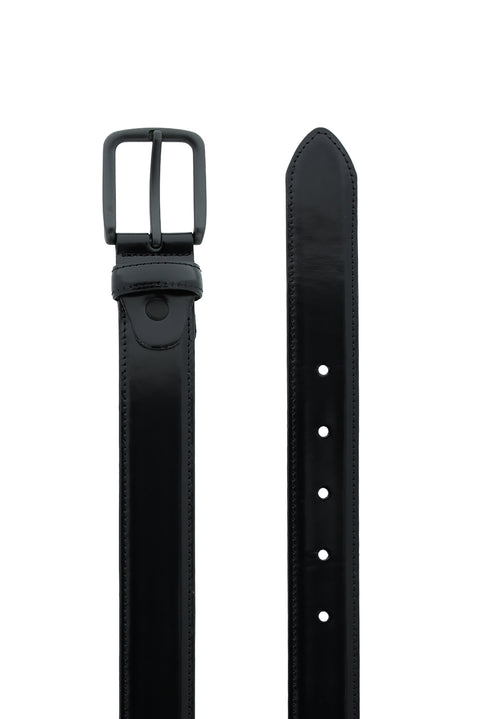 Black Sport Leather Belt