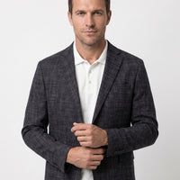 Dark Charcoal 7 Drop Slim Fit Narrow Lapel Classic Plaid Jacket