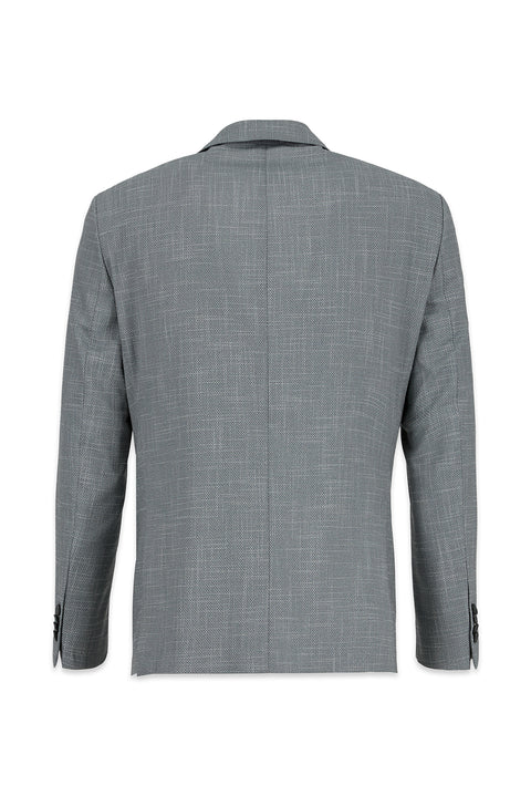 Açık Füme 4 Drop Relaxed Fit Rahat Kesim Mono Yaka Desenli Likralı Klasik Ceket