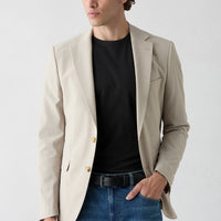 Light Beige 7 Drop Slim Fit Jacket