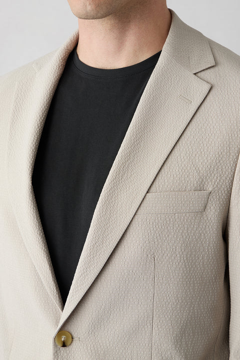 Light Beige 7 Drop Slim Fit Jacket