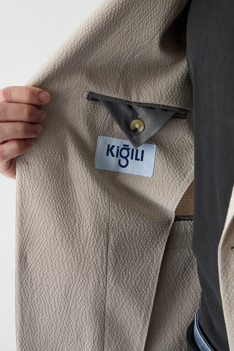 Light Beige 7 Drop Slim Fit Jacket