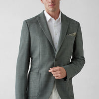Çağla Yeşili 4 Drop Relaxed Fit Rahat Kesim Mono Yaka Torba Cep Desenli Ceket