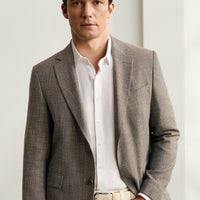 Dark Brown 4-Drop Relaxed Fit Shawl Collar Classic Jacket