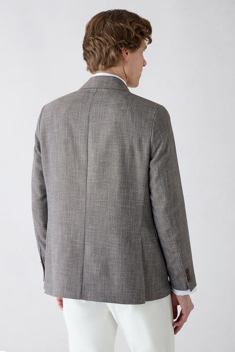 Dark Brown 8 Drop Muscle Fit Long Athletic Cut Mono Collar Classic Jacket