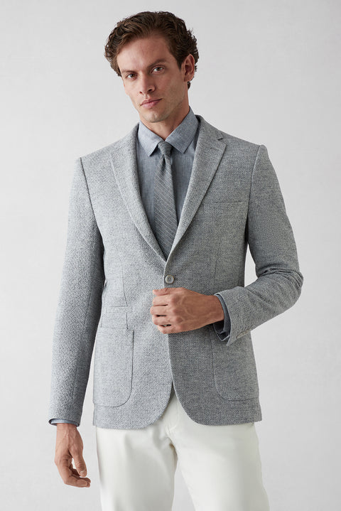 Medium Grey 7 Drop Super Slim Fit Extra Narrow Cut Jacket