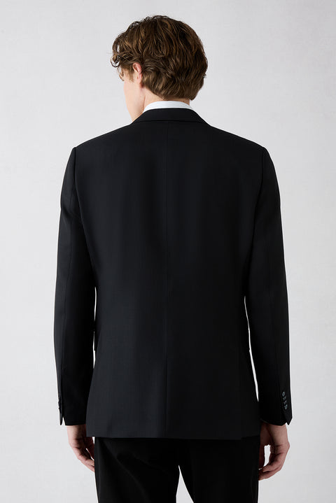 Dark Navy 6-Drop Regular Fit Standard Cut Notch Lapel Classic Wool Jacket