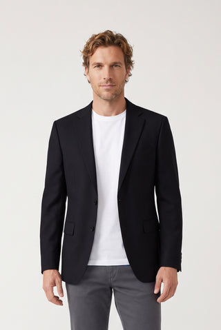  Siyah 6 Drop Regular Fit Standart Kesim Mono Yaka Klasik Ceket