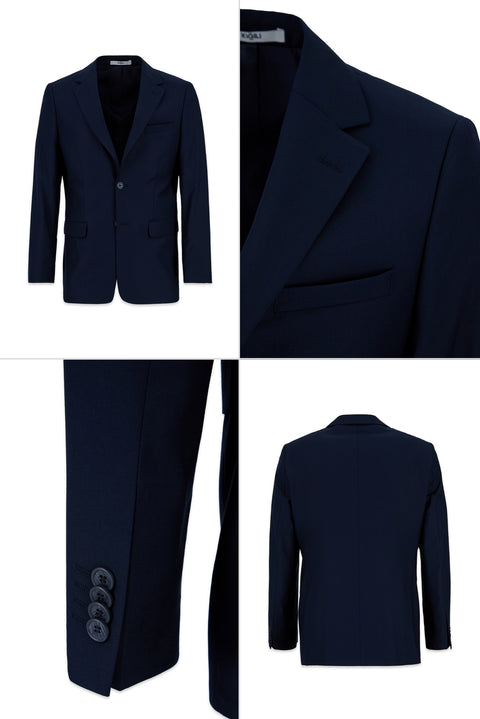 Koyu Lacivert 6 Drop Regular Fit Standart Kesim Mono Yaka Klasik Ceket